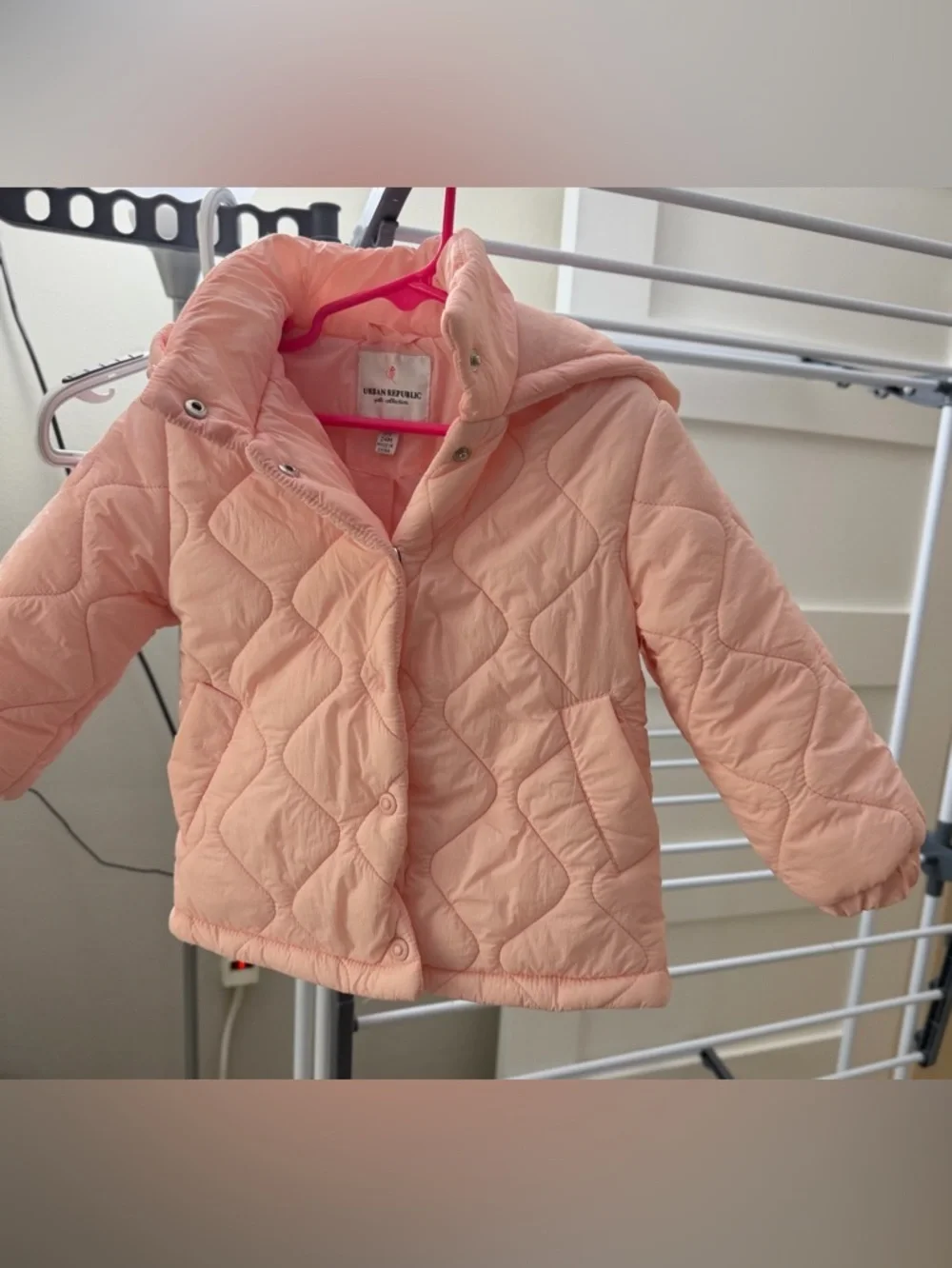 Urban Republic Quilted Hooded Puffer Jacket - Peach